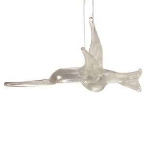 Hummingbird Glass Christmas Ornament Clear 4" Decoration Holiday Decoration Gift
